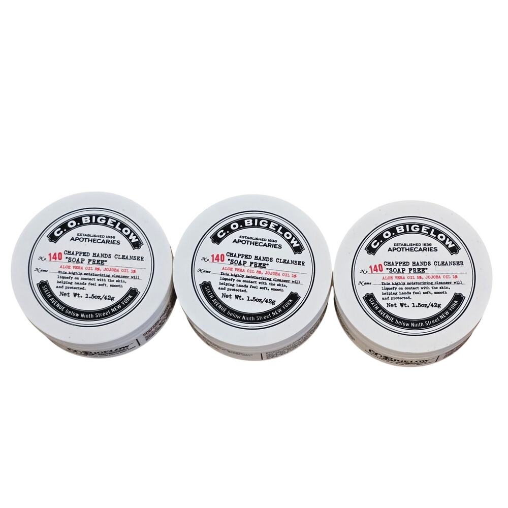 NEW - SET of 3 - C.O. Bigelow Chapped Hands Cleanser No. 140 "soap free" SEALED